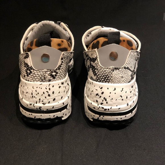 Snake print & leopard wedge tennis shoes - Picture 3 of 4